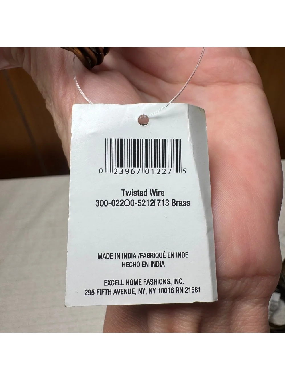 Excell Home Fashions Twisted Brass Wire Napkin Rings Set of 8 New With Tags